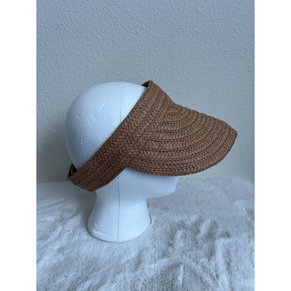 Madewell Womens Packabale Visor Hat Straw Brown Adjustable Beach One Size - Picture 8 of 10